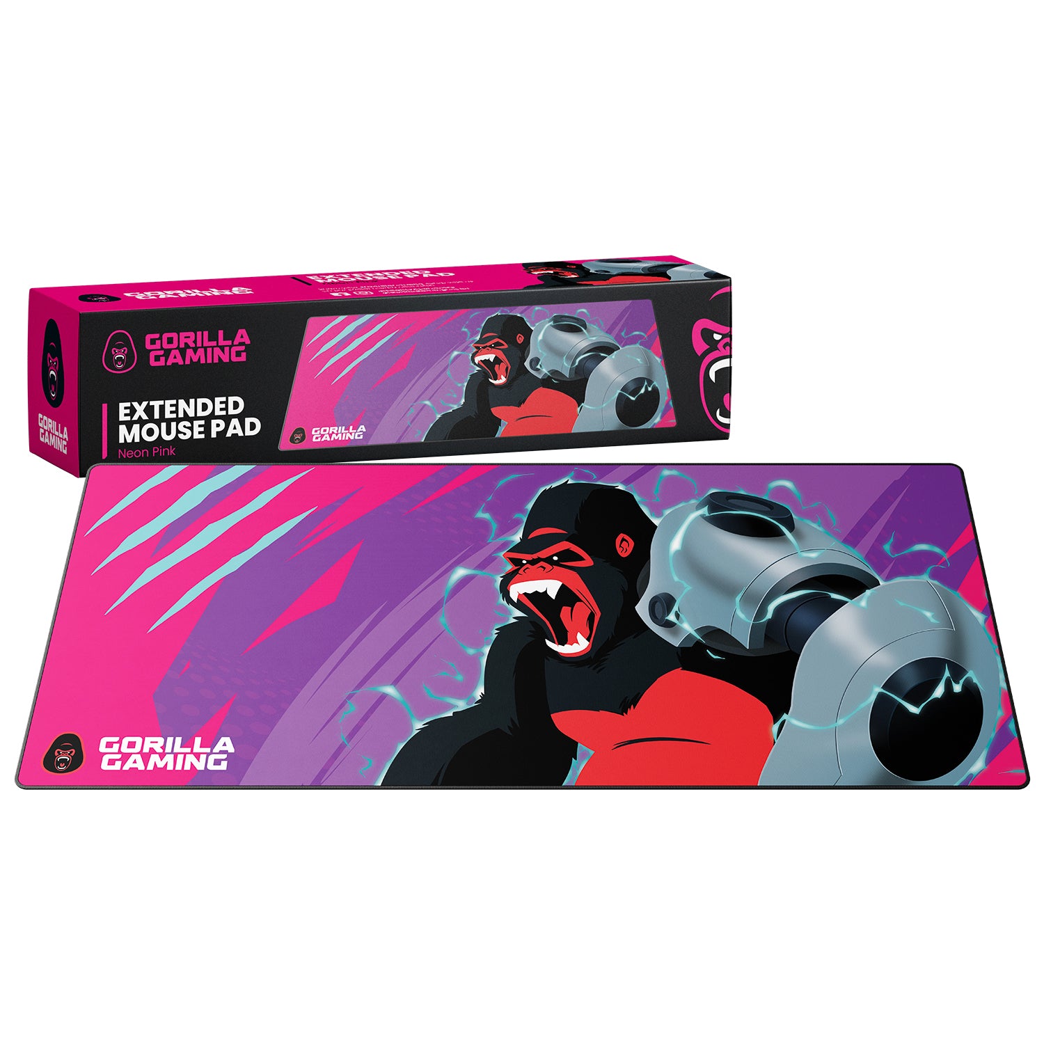 Gorilla Gaming Extended Mouse Pad - Neon Pink