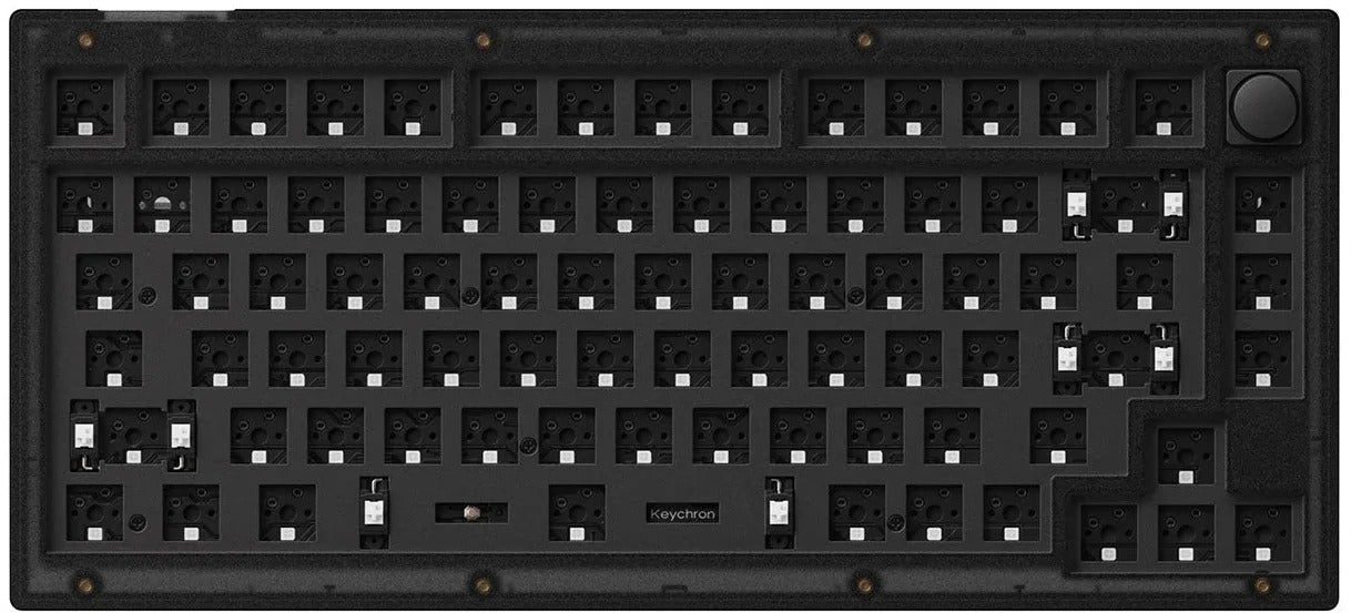 Keychron V1 75% RGB Keychron K Pro Brown Fully Assembled w/ Knob Hot-Swappable QMK Custom Mechanical Keyboard Carbon Black