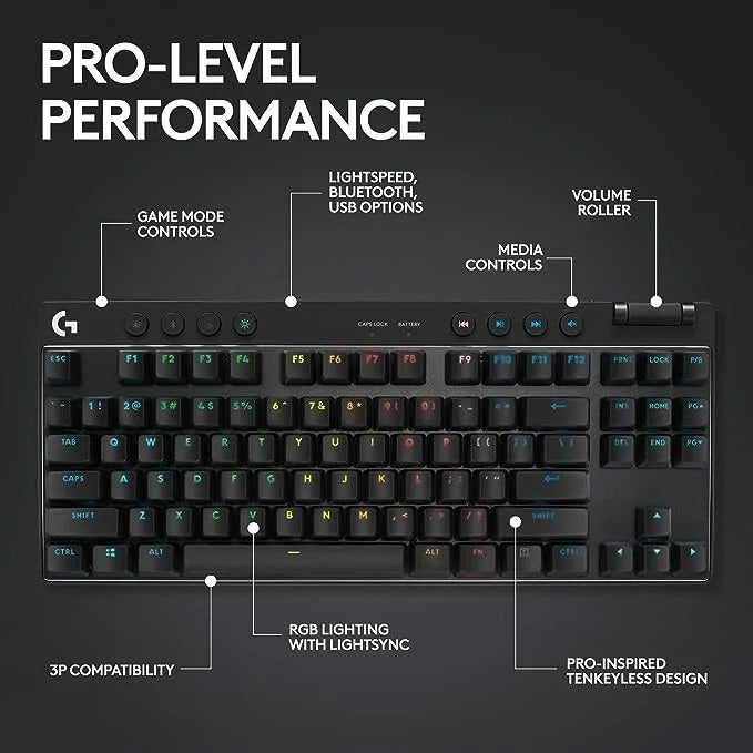 Logitech G PRO X TKL LIGHTSPEED Gaming Keyboard (Black)