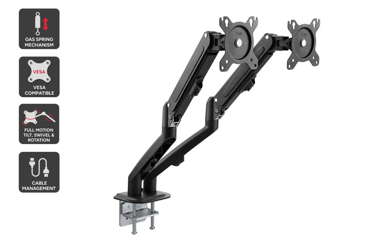 KOGAN 17"-32" Full Motion Dual Gas Spring Monitor Arm - Black