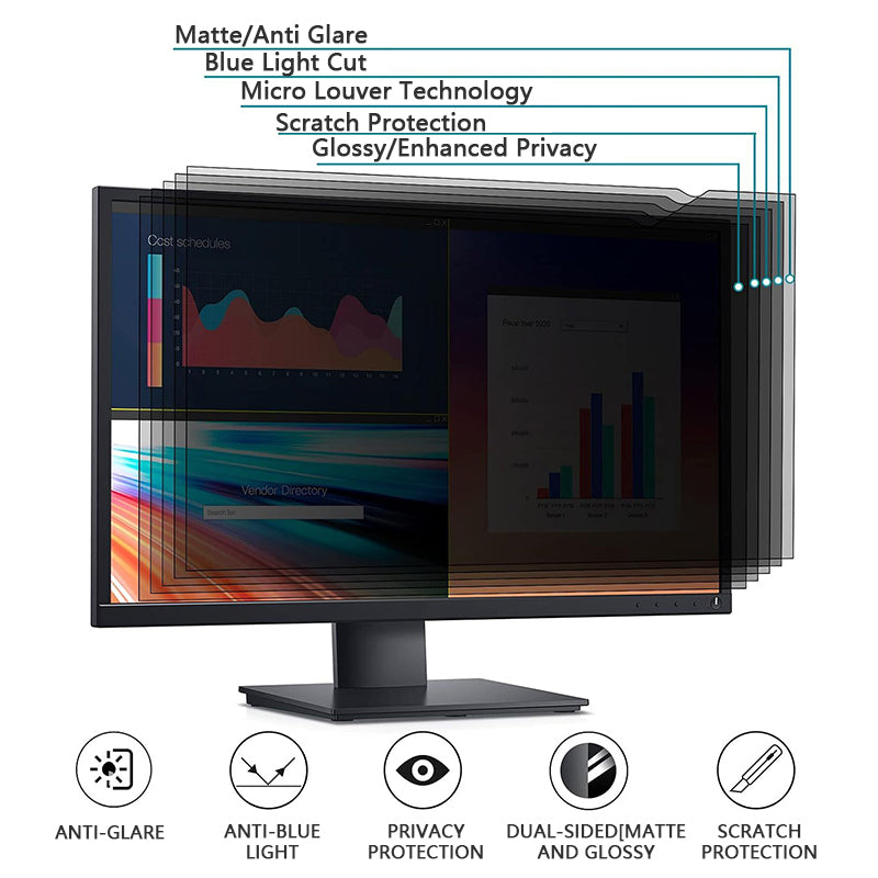 24 Inch 16:9 Computer Privacy Screen Filter for Monitor