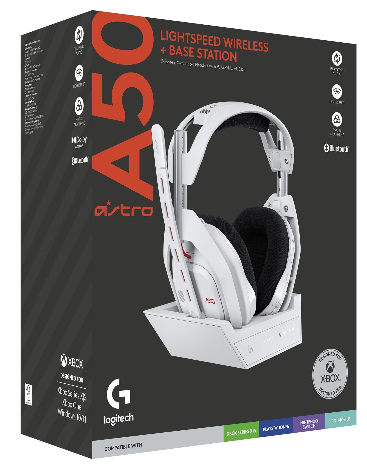 Astro A50 LIGHTSPEED Gen 5 Wireless Gaming Headset + Base Station (White)