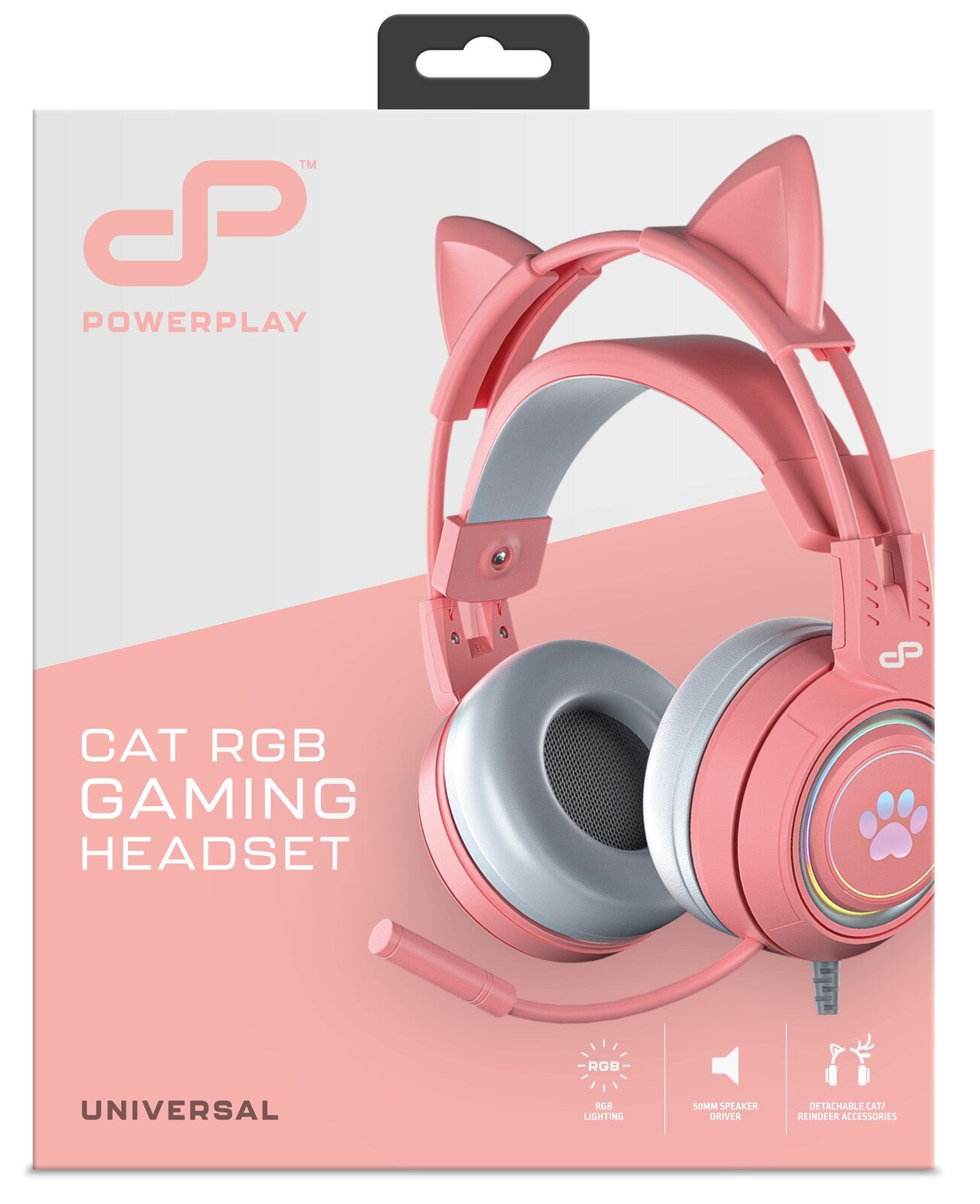 PowerPlay Cat RGB Gaming Headset (Pink)