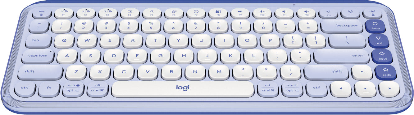 Logitech Pop Icon Keys Compact Bluetooth Wireless Keyboard Lilac & Off White