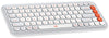 Logitech Pop Icon Keys Compact Bluetooth Wireless Keyboard Off White & Orange