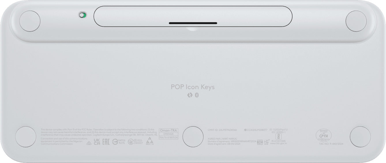 Logitech Pop Icon Keys Compact Bluetooth Wireless Keyboard Off White & Orange