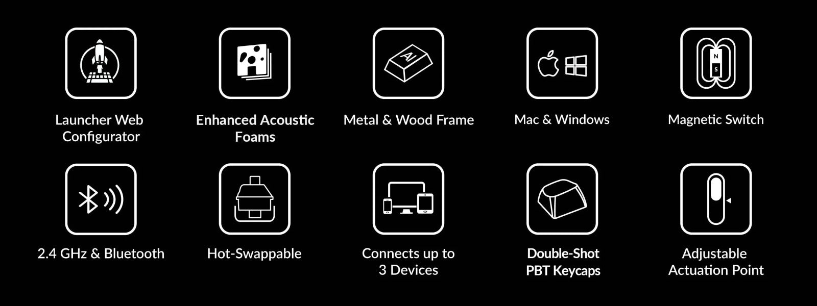 Keychron K2 HE 75% RGB Magnetic Custom Wireless Mechanical Keyboard Standard Black