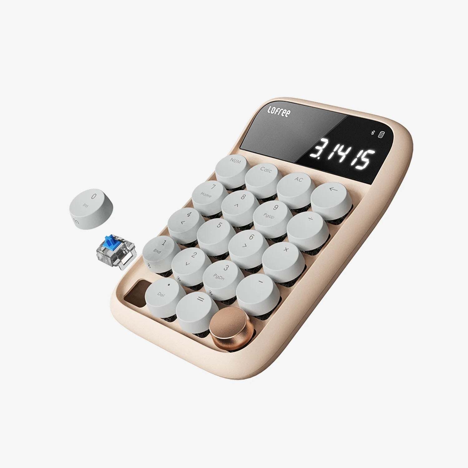 LOFREE Dual-Mode Wireless Numpad and Calculator - Milk Tea