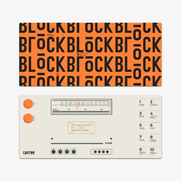 LOFREE Dual-Sided Desk Mat - Mouse Pad - Block Vintage Orange