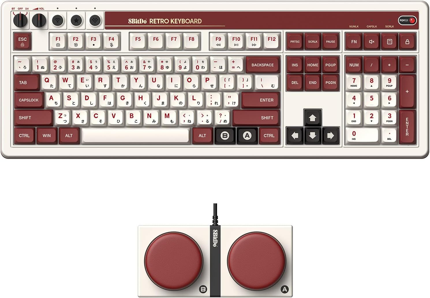 8BitDo Retro 108 Mechanical Keyboard - Fami Edition