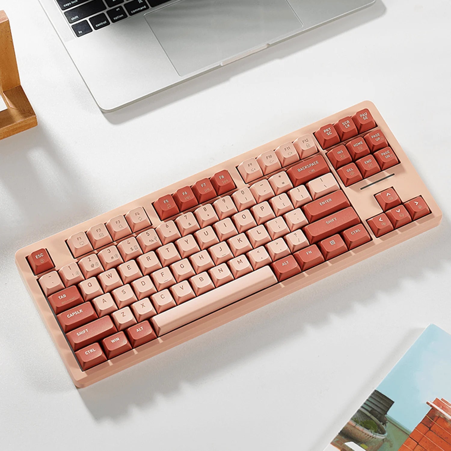 Hexgears Pixel Q3 Pro Wireless RGB Light Strip TKL HotSwap Mechanical Keyboard - Peach