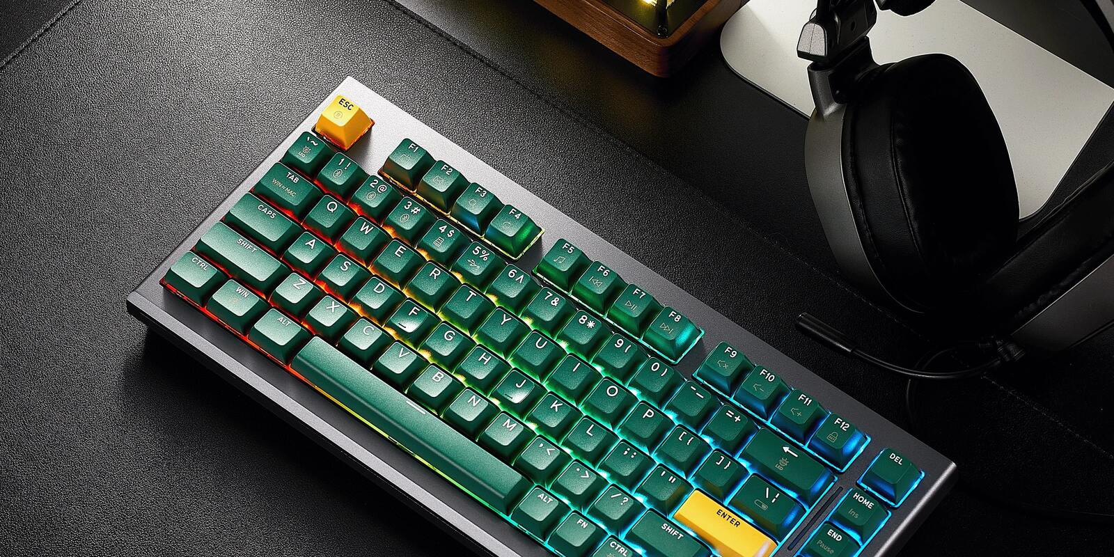 Hexgears Synergy Z2 75% RGB TKL Wireless Mechanical Thock Keyboard - Dark Green