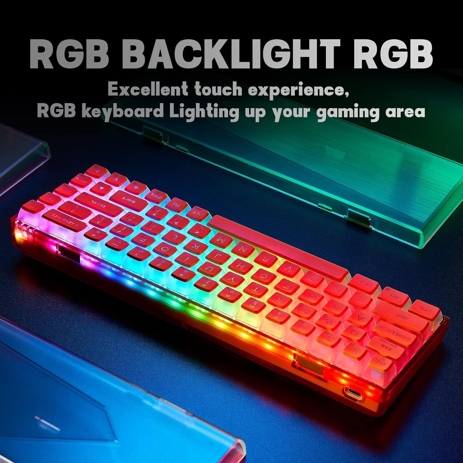 Hexgears Soda Orange 65% RGB Clicky Mechanical Wireless Gaming Keyboard - Orange