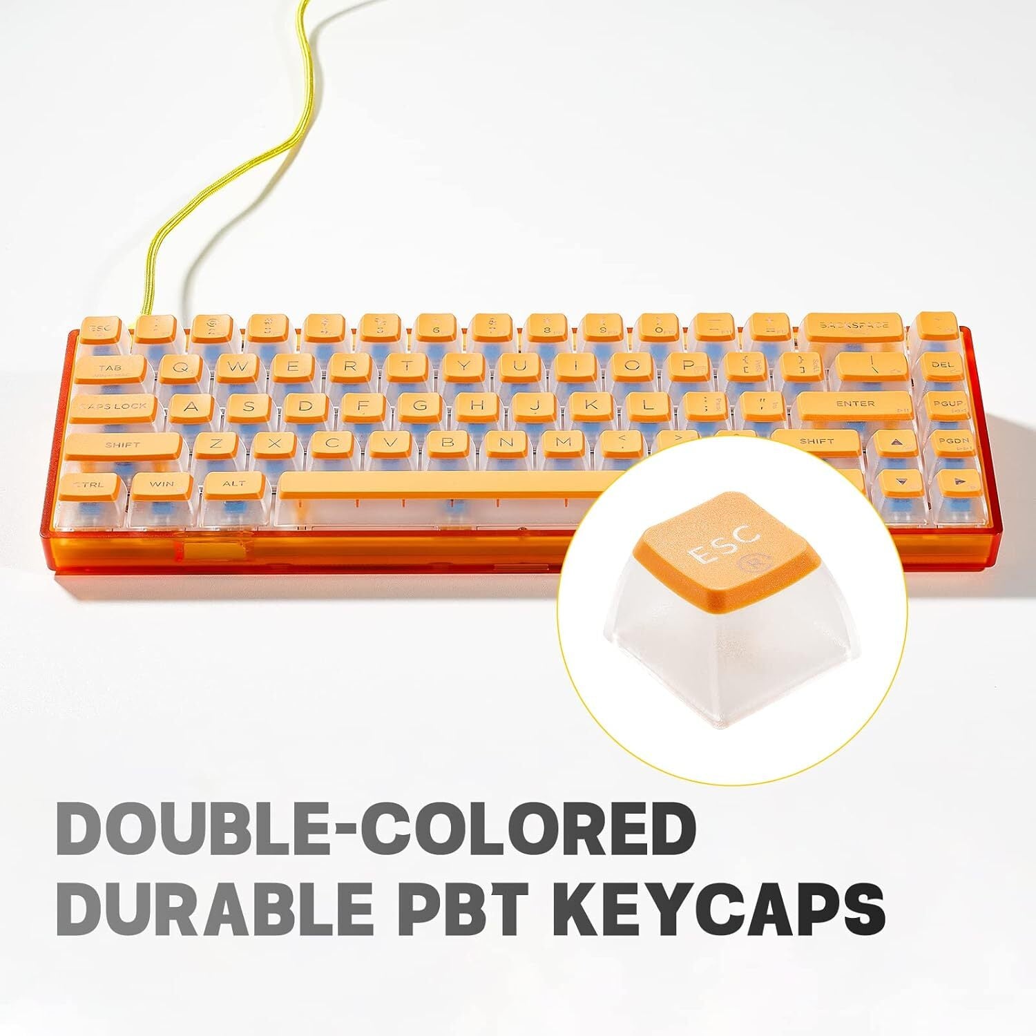 Hexgears Soda Orange 65% RGB Clicky Mechanical Wireless Gaming Keyboard - Orange