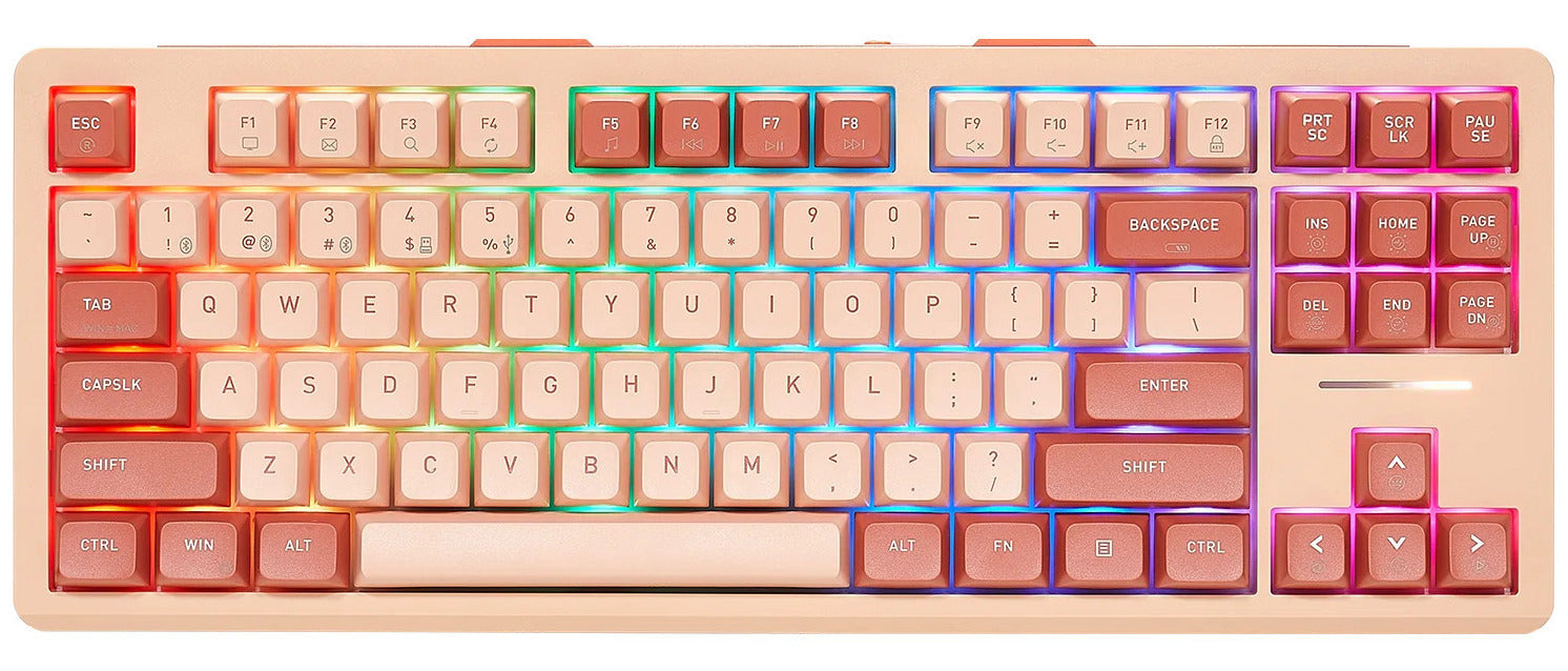 Hexgears Pixel Q3 Pro Wireless RGB Light Strip TKL HotSwap Mechanical Keyboard - Peach