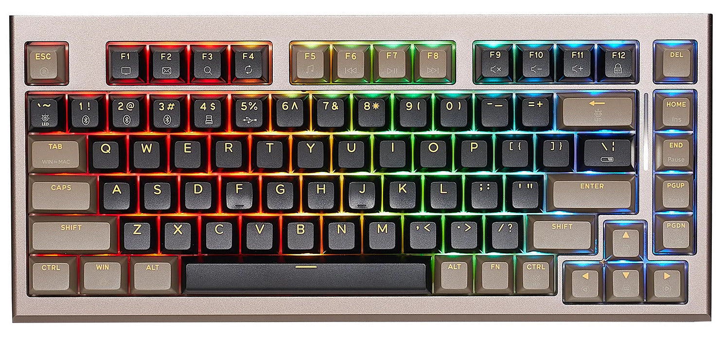 Hexgears Synergy Z2 75% RGB TKL Wireless Mechanical Thock Keyboard - Black Bronze