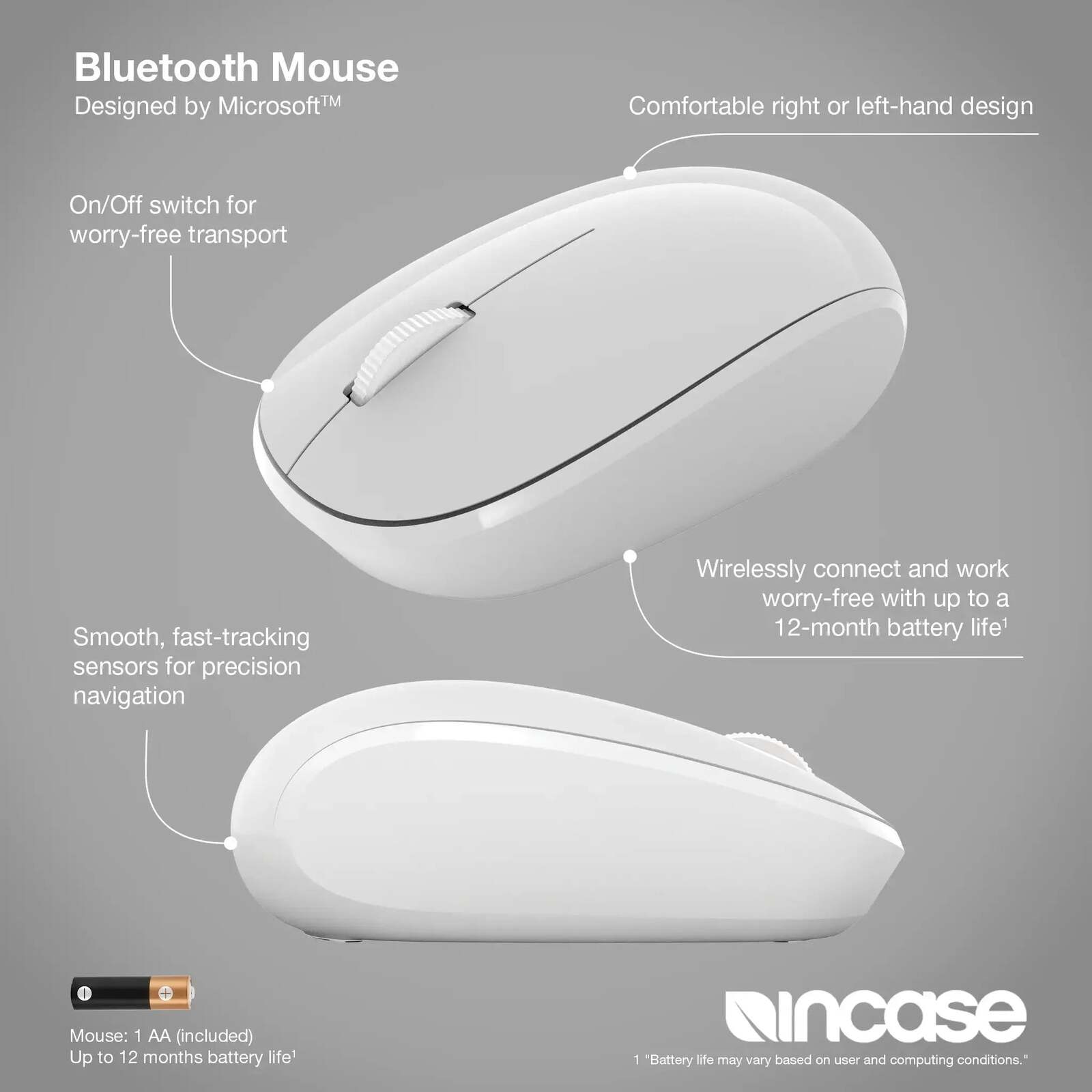 Incase Designed by Microsoft™ Bluetooth Mouse Monza Gray