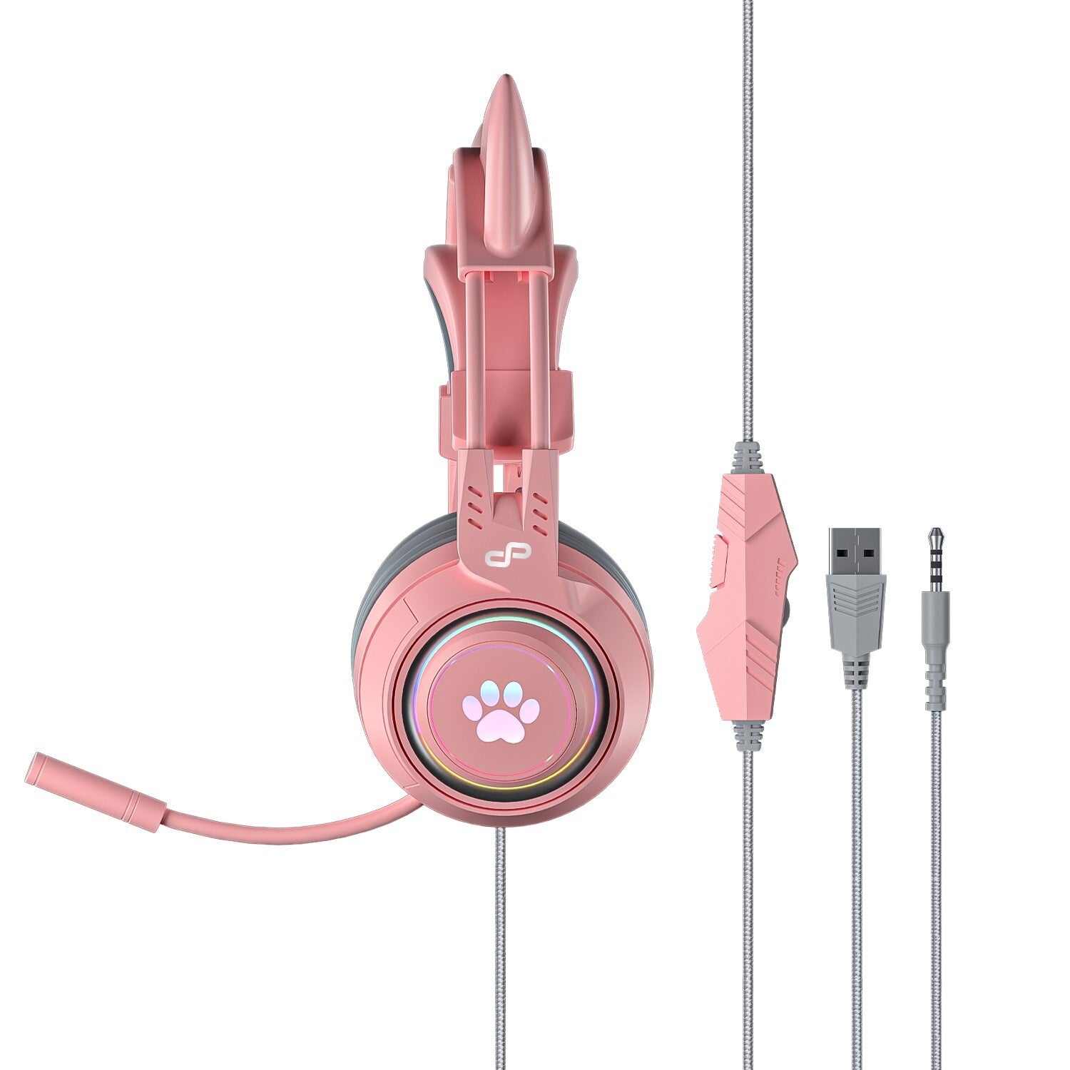 PowerPlay Cat RGB Gaming Headset (Pink)