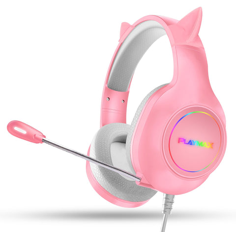 Playmax RGB Cat Ear Headset (Pink)
