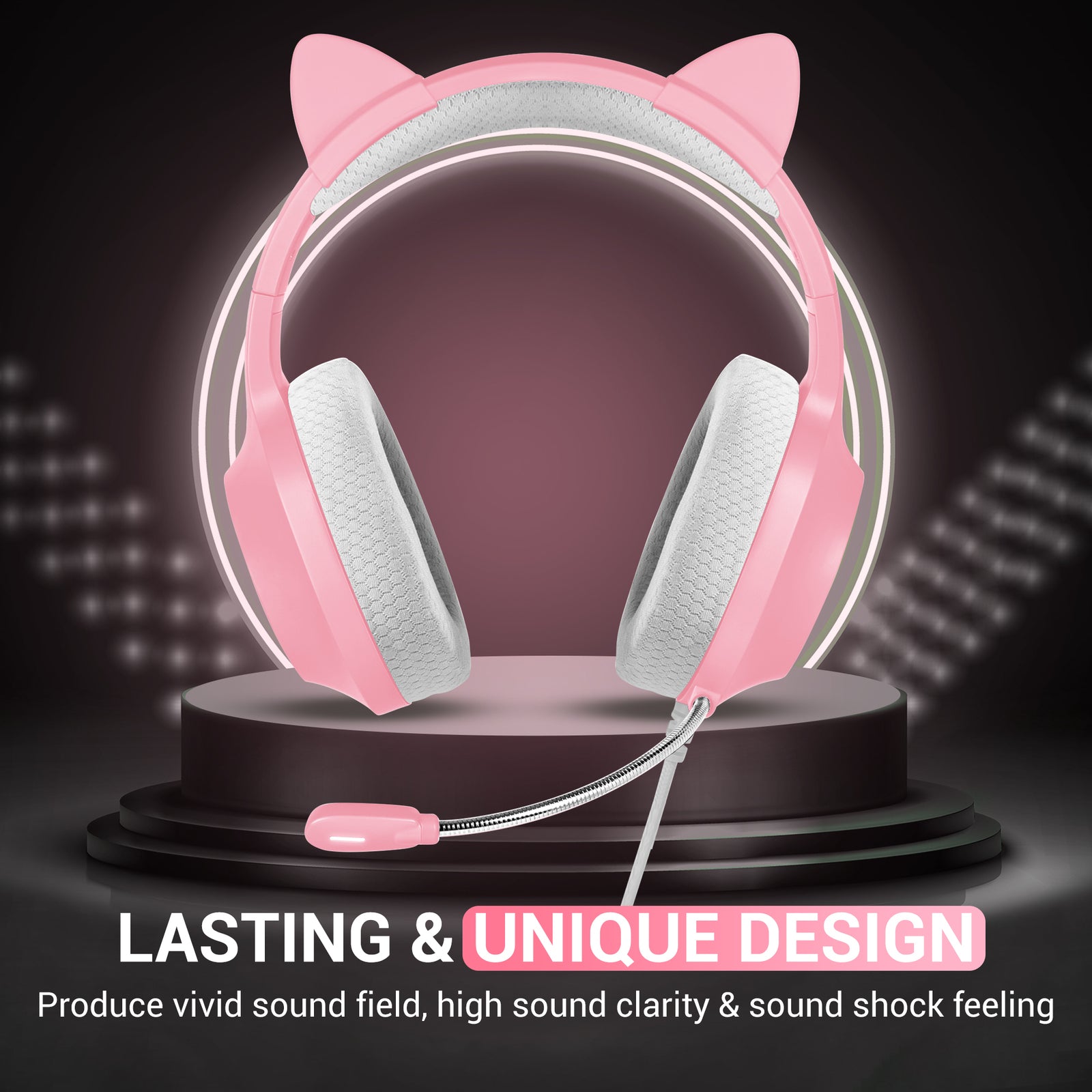 Playmax RGB Cat Ear Headset (Pink)