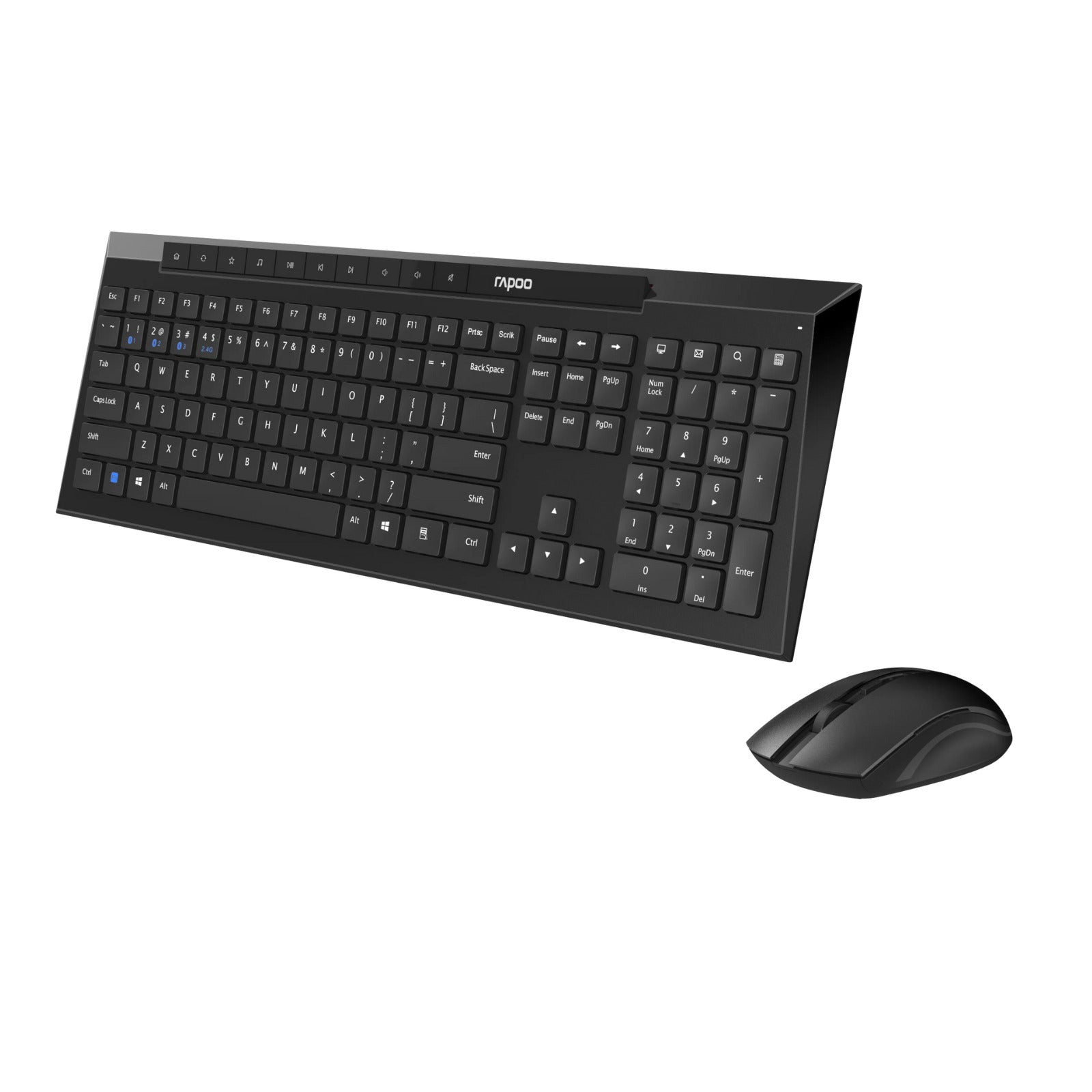Rapoo 8210M Multi-mode Wireless Keyboard and Mouse - Black