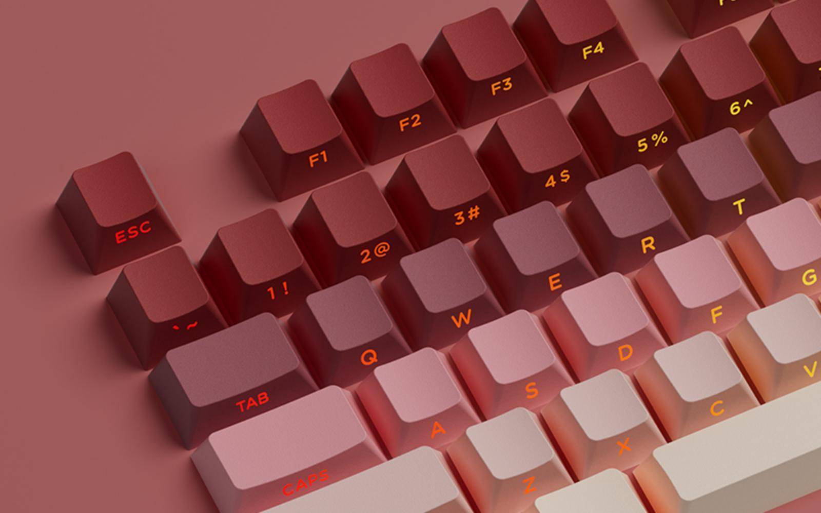 Akko x Veekos PBT Shine-Through Side-Printed Rose Latte Cherry Keycap Set (135-Key)