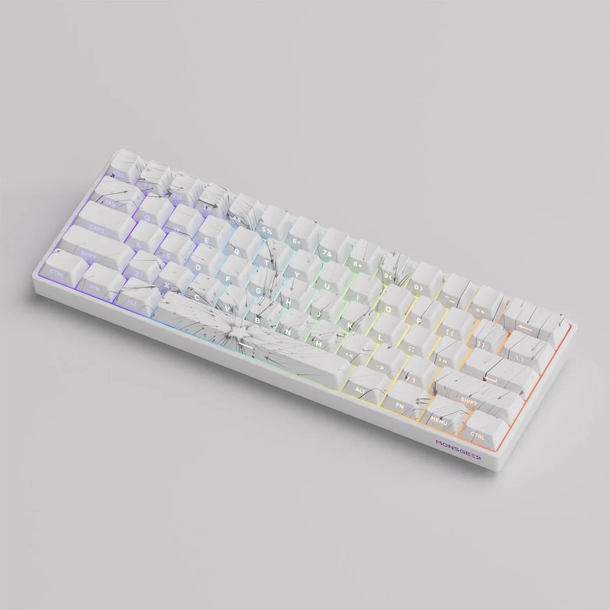 Akko x MonsGeek FUN60 Max Magnetic HE Glare White Nebula Wireless Mechanical Keyboard