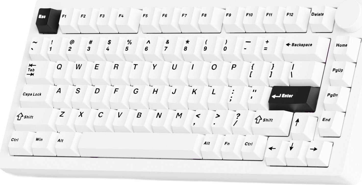 Akko x MonsGeek M1 V5 Black-on-White 75% Cilantro Hot-Swappable Wireless Mechanical Keyboard