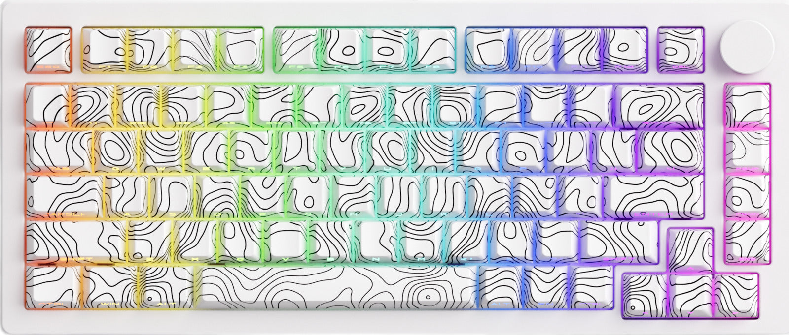 Akko x MonsGeek M1 V5 Contour Lines 75% V3 Piano Pro White Hot-Swappable Wireless Mechanical Keyboard