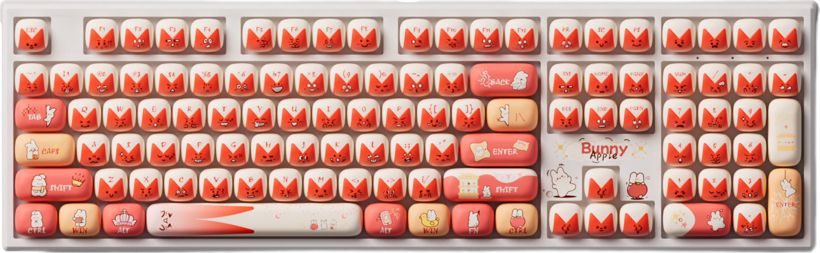 Akko x MonsGeek MG108B Bunny Apple 100% V3 Piano Pro Hot-Swappable Wireless Mechanical Keyboard