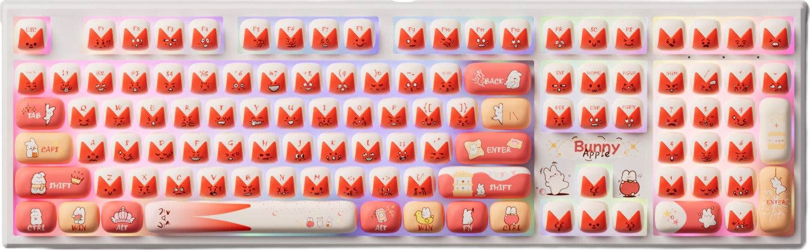 Akko x MonsGeek MG108B Bunny Apple 100% V3 Piano Pro Hot-Swappable Wireless Mechanical Keyboard