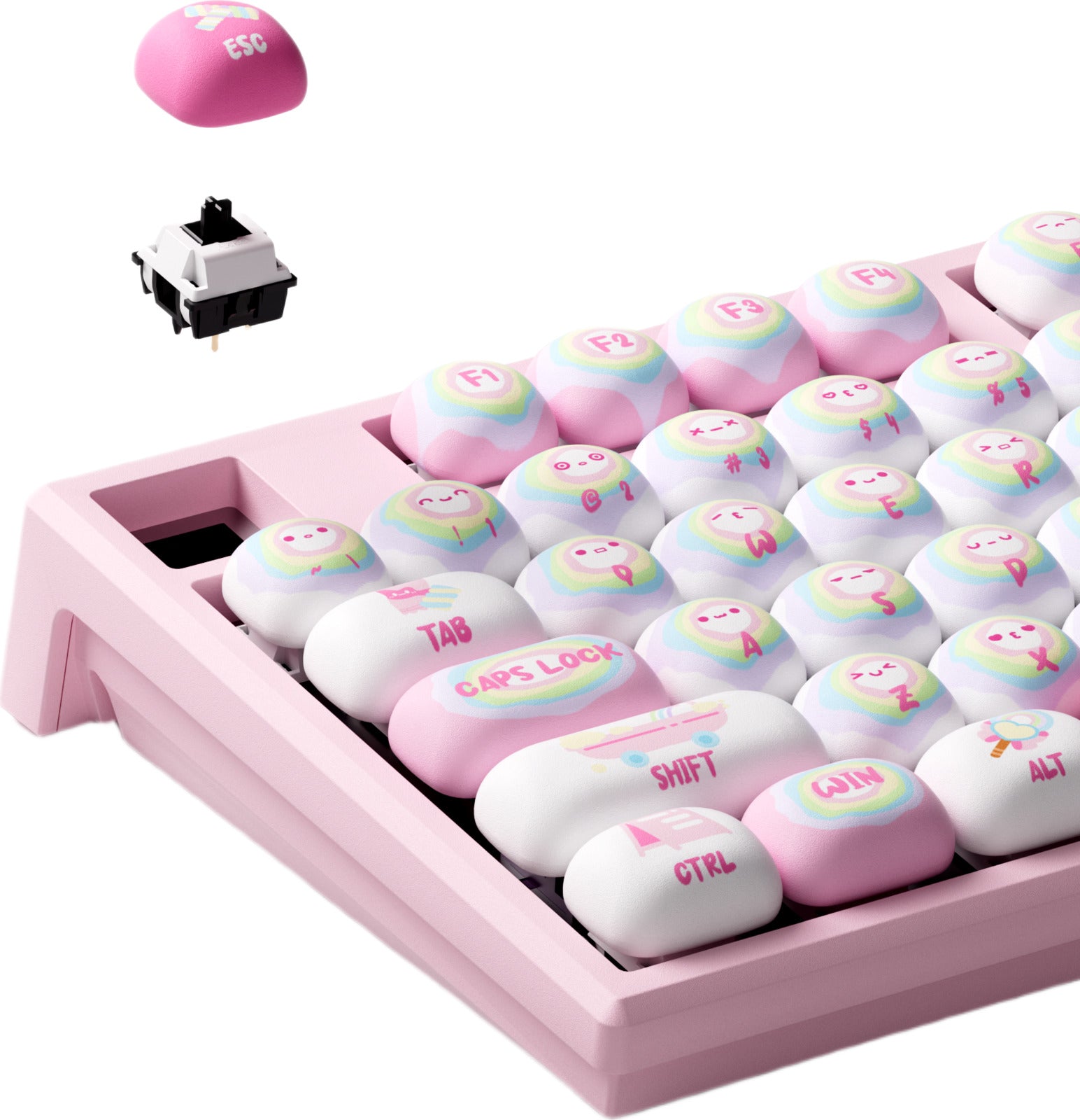 Akko x MonsGeek MG108B Rainbow Marshmallows 100% V3 Piano Pro Hot-Swappable Wireless Mechanical Keyboard