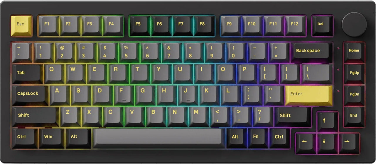 Akko Black & Gold 5075B Plus 75% V3 Cream Yellow Pro Hot-Swappable Wireless Mechanical Keyboard