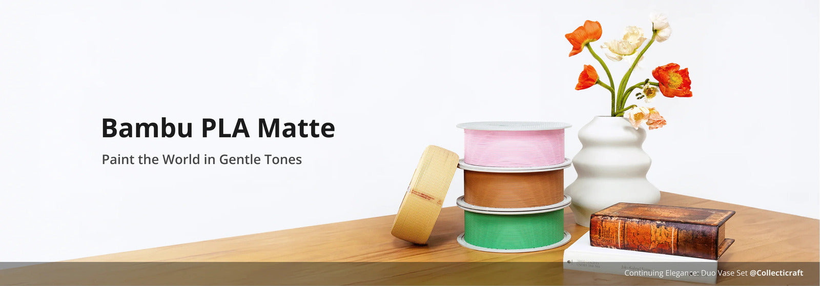 Bambu Lab PLA Matte - 1.75mm 1kg/Roll with Reusable Spool - Ivory White