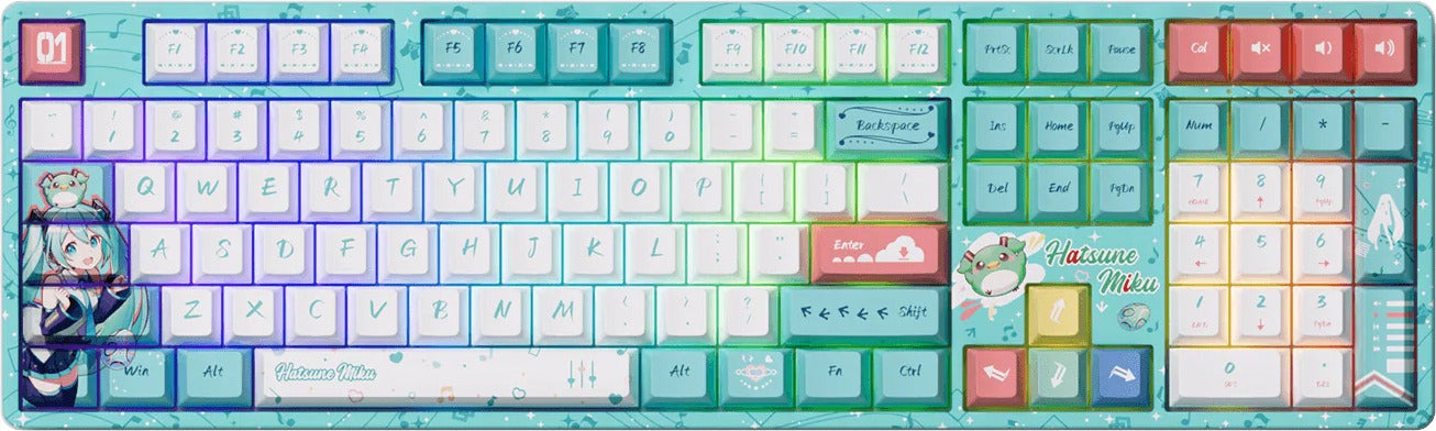 Akko Hatsune Miku 5108B Plus 100% V3 Piano Pro Hot-Swappable Wireless Mechanical Keyboard
