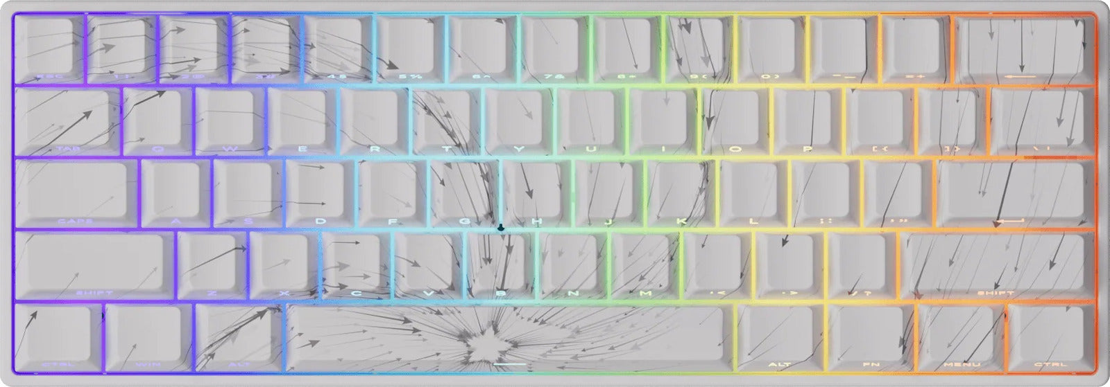 Akko x MonsGeek FUN60 Max Magnetic HE Glare White Nebula Wireless Mechanical Keyboard