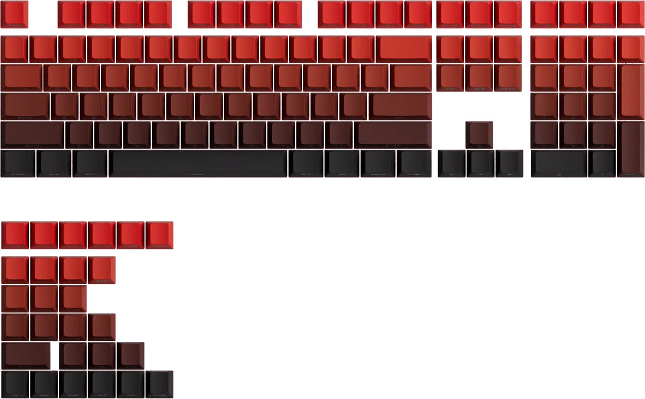 Akko x Veekos PBT Shine-Through Side-Printed Blaze Gradient Cherry Keycap Set (135-Key)