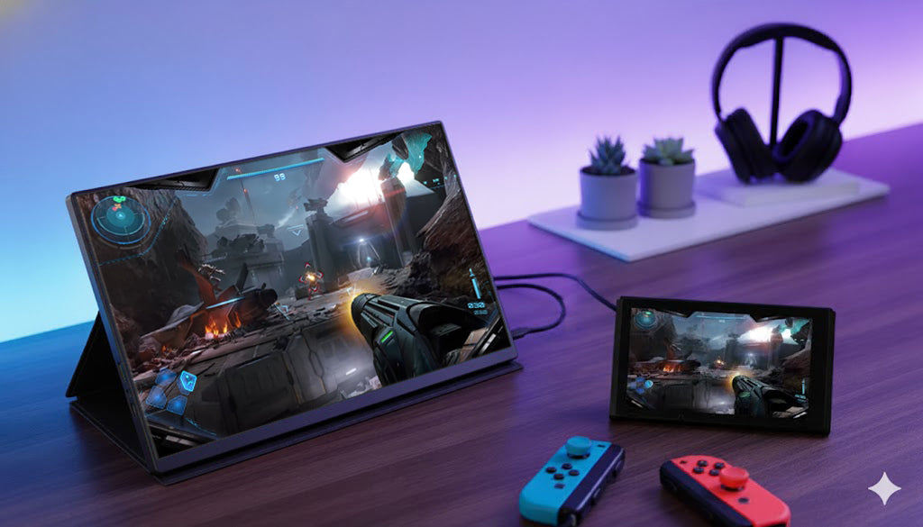 Gorilla 16" 2K 120Hz IPS Portable Gaming Monitor with Leather Case