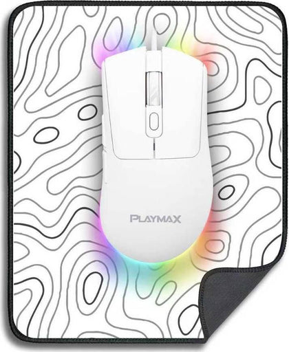 Playmax RGB Gaming Mouse and Mouse mat combo (White)
