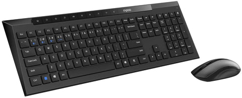 Rapoo 8210M Multi-mode Wireless Keyboard and Mouse - Black