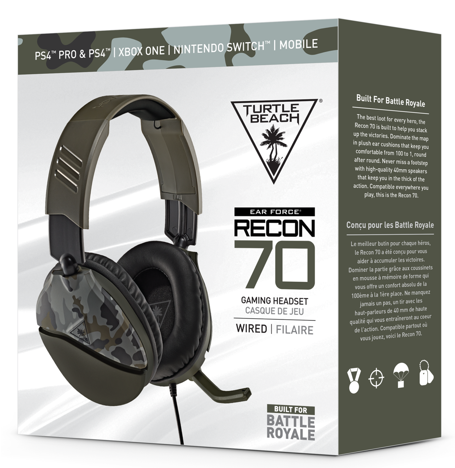 Turtle Beach Ear Force Recon 70 Gaming Headset Camo Green Xbox One