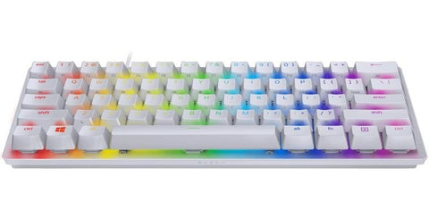 Razer Huntsman Mini Gaming Keyboard - Mercury Edition (Clicky Purple Switch)