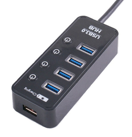 4-Port Super Speed USB-3.0 Hub - Black