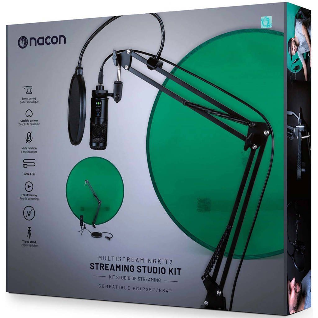 Nacon Streaming Microphone Kit Green Screen PC Games