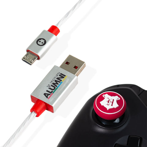 Numskull Official Harry Potter LED Micro USB Cable & Thumb Grips (PS4 and Xbox One)