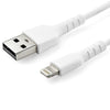 1m StarTech Heavy Duty Certified USB-A to Lightning Cable White