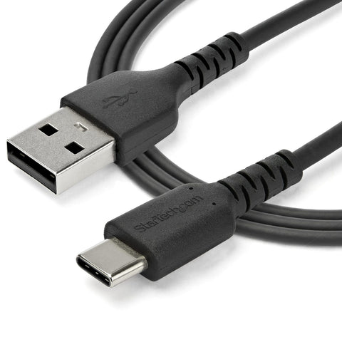 1m StarTech Heavy Duty USB A to USB C 2.0 Charging Cable Black