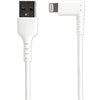 2m StarTech Heavy Duty Certified USB A to Lightning Right Angled Cable White