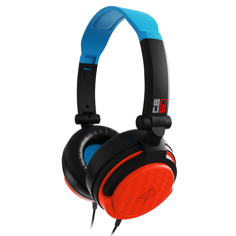 4Gamers C6-50 Wired Gaming Headset (Neon Blue & Red)