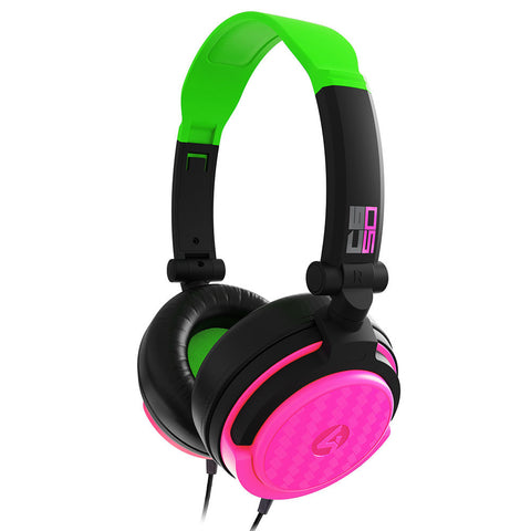 4Gamers C6-50 Wired Gaming Headset (Neon Green & Pink)